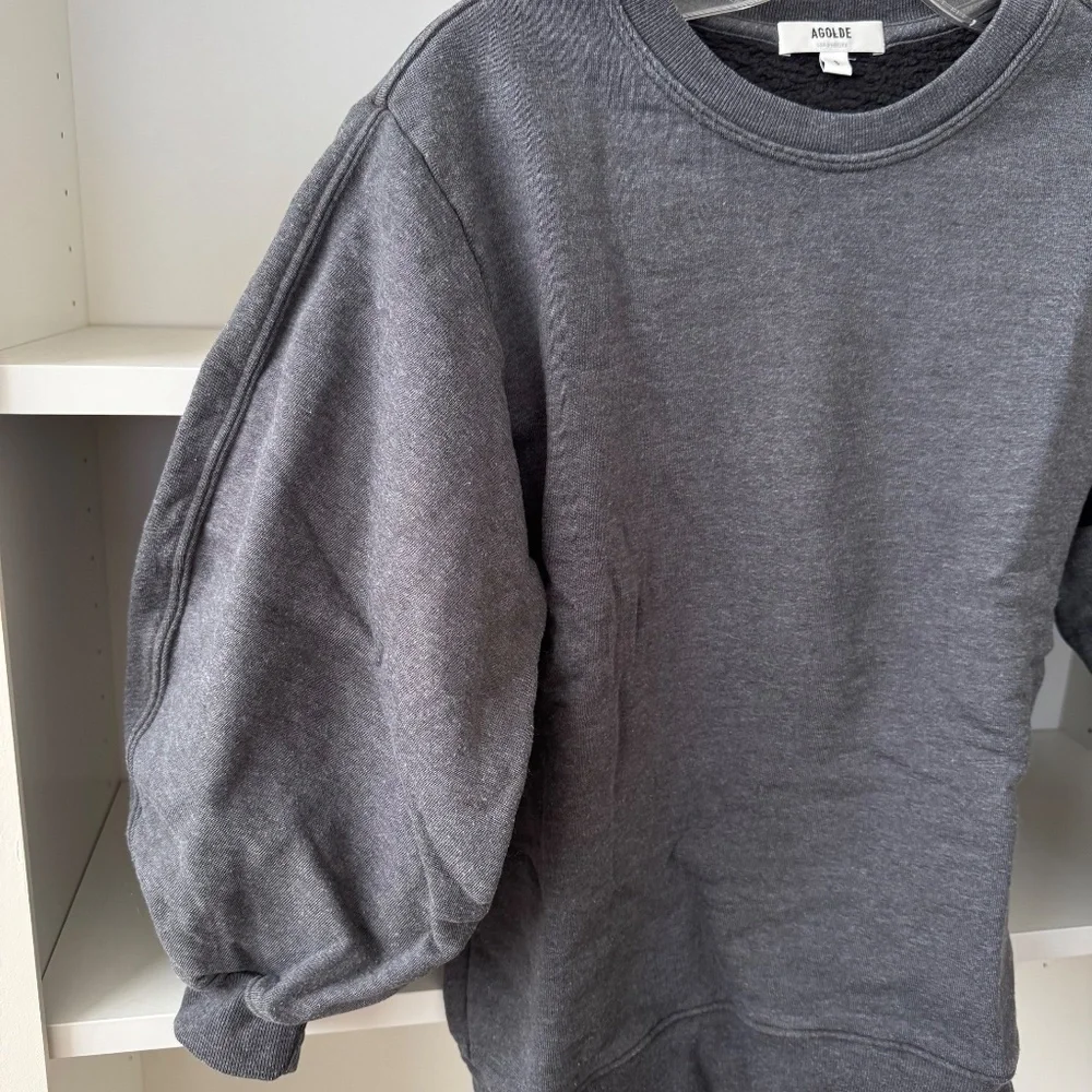 AGOLDE Gray Thora 3/4 Sleeve Sweatshirt